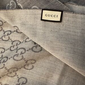 Gucci Gray Monogram Scarf
